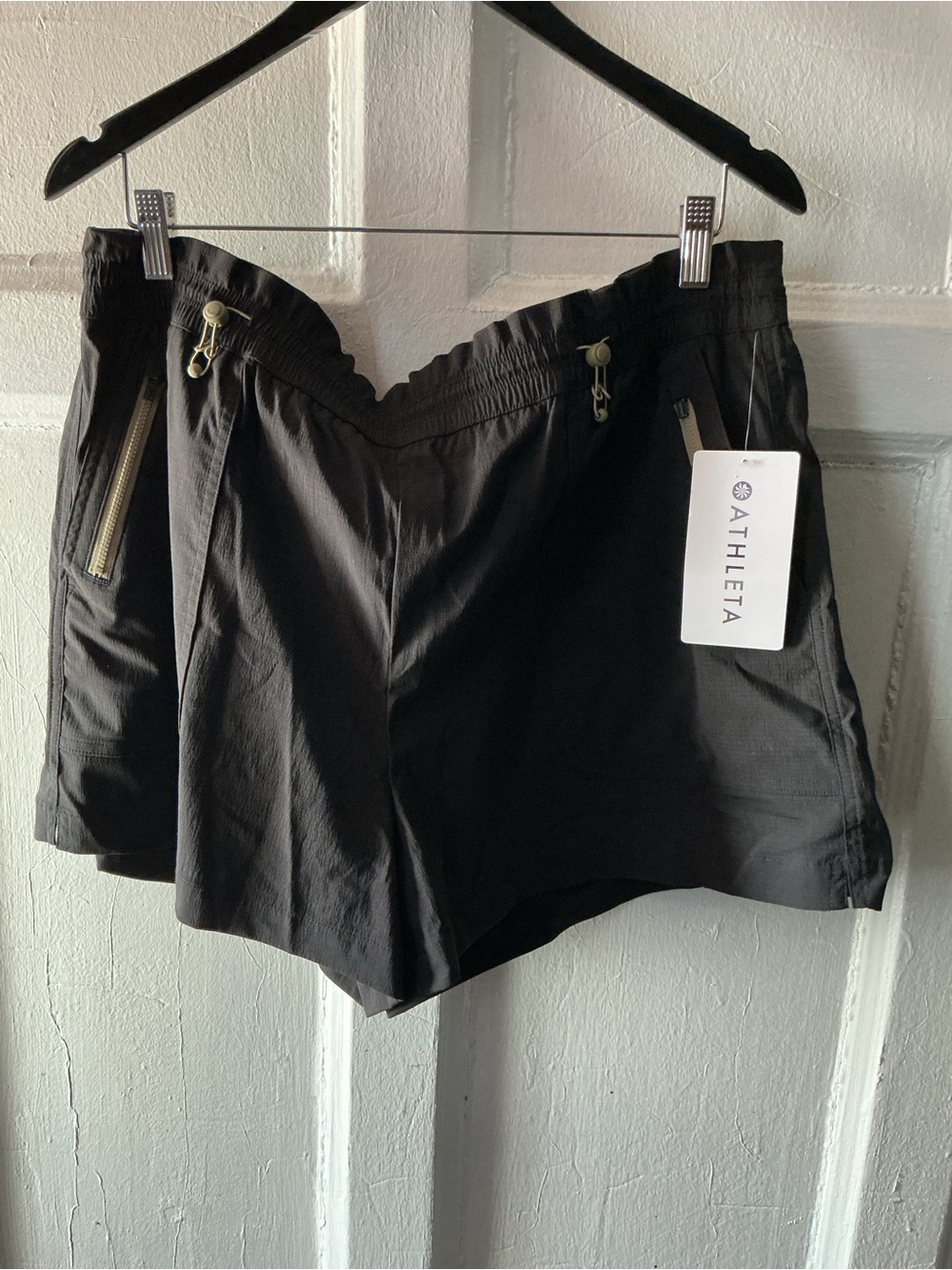 Athleta Women's Black Trekkie Parachute Athletic Shorts - Lightweight Pull-On